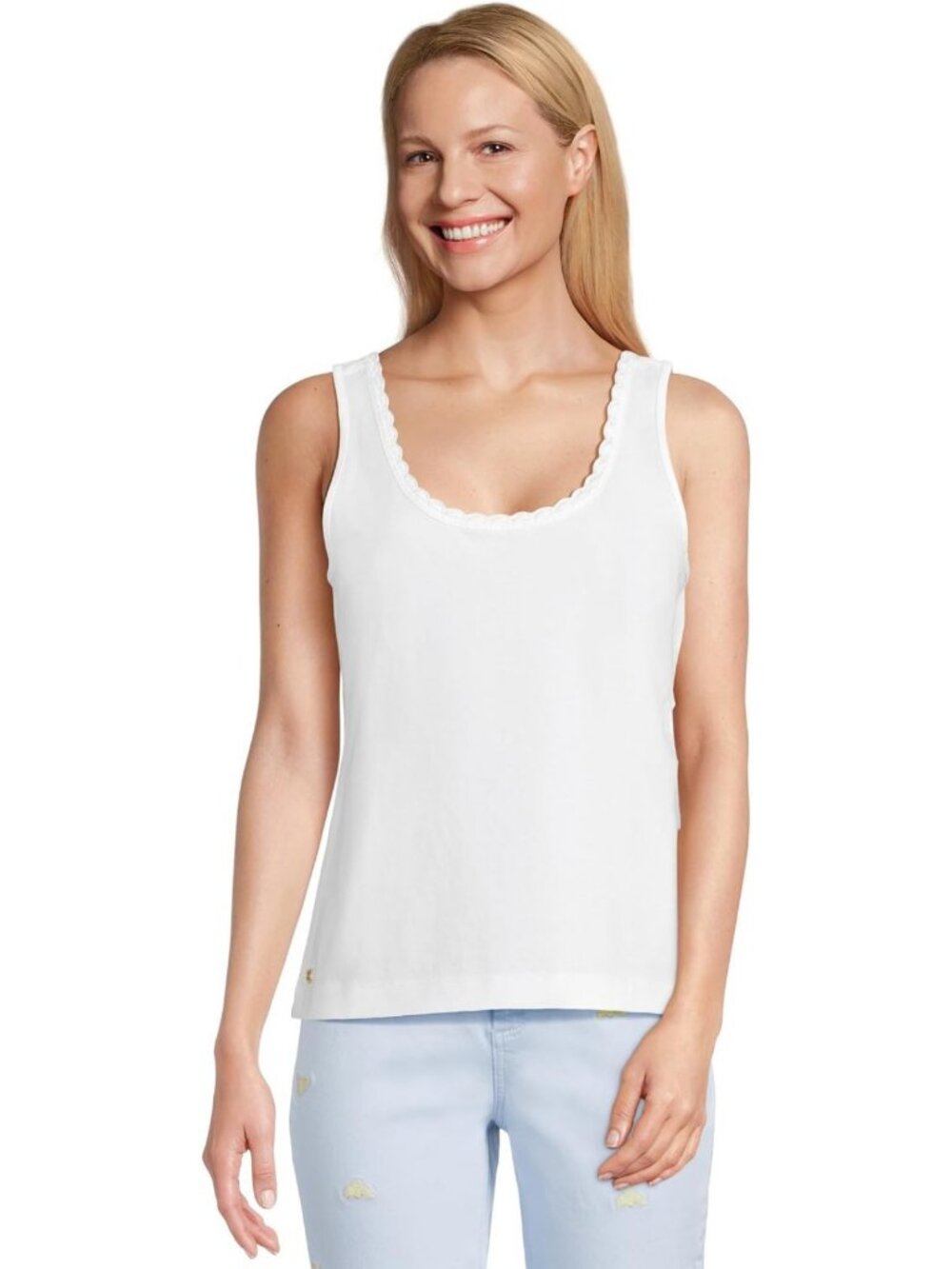 Chic Women's Crochet Trimmed Knit Top - Stylish Summer Essential, Size & Color